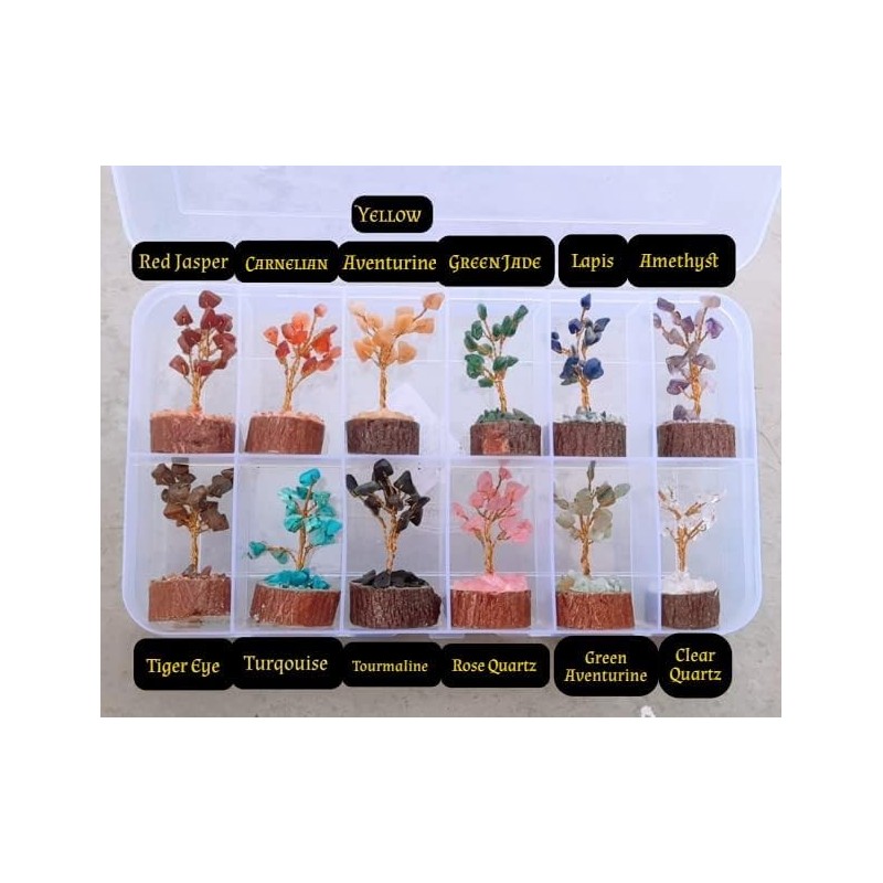 12Pcs Crystal Tree Box, Crystal Mystery Box, Beautiful Small Crystal