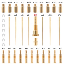 Windance 30pcs Carburetor Main Slow Jet Injection Nozzle Emulsion Tube Nozzle Holder Kit Fit for CVK PWK PWM/PE 26/28, Brass Nozzles Modified Kit (8 Hole)