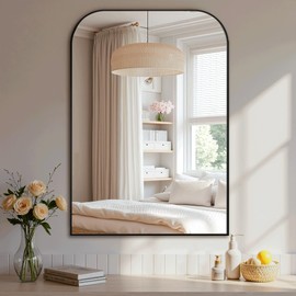 Bathroom Vanity Mirror,40" x 28" Black Metal Framed Wall Mirror for Over Sink, Living Room, Bedroom,Entryway Decor