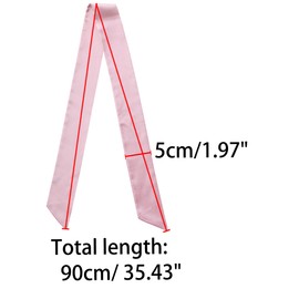 Allegra K Women Skinny Scarf Plain Solid Color Pure Long Scarves Neckerchief 90 * 5cm/35.43 * 1.97 inches(L*W) Pink
