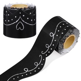 Scalloped Dotted Swirl Bulletin Board Borders Black White Dotted Classroom Borders Paper Rolled Teachers Trimmer Border for Bulletin Board Classroom Chalkboard Wall Decor