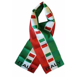 RFCO Italy Italian Country Lightweight Flag Printed Knitted Style Scarf 8"x60"