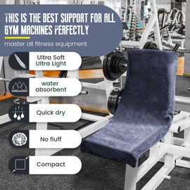 DUNSOO Fitness Towel, 120 x 50 cm, Microfibre Sports Towel with Zip Pocket for Gym and Training, Gym Towel (Light Grey)