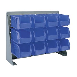 Akro-Mils 98600 Louvered Steel Work Bench Storage Rack for Mounting AkroBin Storage Bins, (28-Inch W x 8-Inch D x 20-Inch H), Gray