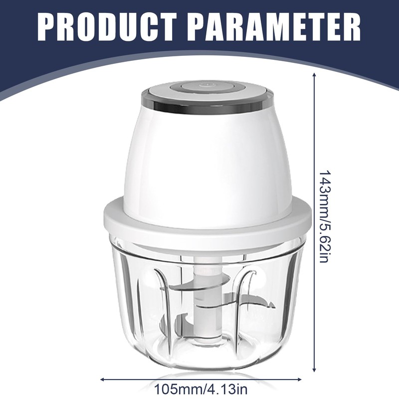Zwiebelschneider Elektrisch, 350ml Zwiebel Zerkleinerer Elektrisch Multizerkleinerer Küche USB-Aufladbar, Universal