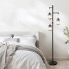 Stepeak Black Modern Crystal Floor Lamp, 3 Lights Standing Lamp