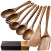 Hefild Wooden Spoons for Cooking, Nonstick Cooking Utensil Set with