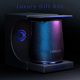 CARIVINO 12 oz Luxury Stemless Wine Tumbler, Ceramic Interior, Stainless Steel Vacuum Insulated Wine Glass Cup with Lid, Cork Base, Premium Finish, Cold or Hot (Element 115)