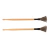 2Pcs Drum Stick Brush Wood Retractable Wire Combination Musical Instrument