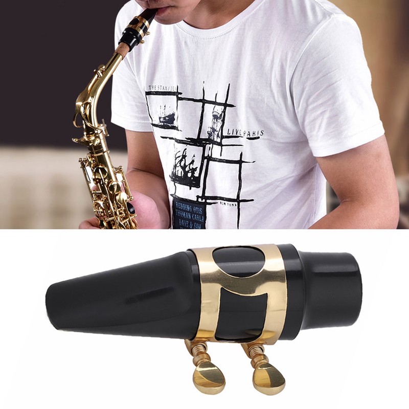Alto Sax Saxophone ABS Mouthpiece with Cap Metal Buckle Reed