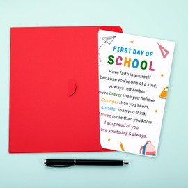 Stocking Stuffers for Teen Boys Girls, Christmas Cards for 1st Day of School Sign for Kids, First Day of School Card for Daughter Son, Aesthetic Back to Schools Cards for Seniors College Students Bulk