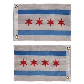12x18 City of Chicago Double Sided 2ply Solarmax Nylon Flag 12"x18" Car Boat Banner