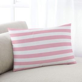 T&H XHome Pillow Covers 20x30 Inch - Queen Pink and White Stripes Soft Brushed Microfiber Pillowcases with Hidden Zipper Closure Bed Pillow Shams for Bedroom Sofa Car