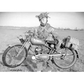 Flying Flea Motorcycle PHOTO British Army Airborne Soldier World War 2  WWII