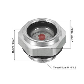 PATIKIL Air Compressor Oil Sight Glass, M16x1.5 Male Thread Aluminum Alloy Oil Liquid Level Gauge Air Compressor Parts with O-Ring