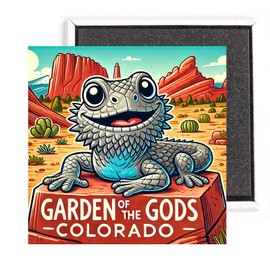 Garden of The Gods Colorado Travel Souvenir Fridge Magnet (Lizard) (3 x 3 inches)