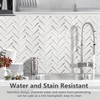 STICKGOO 10-Sheet Herringbone Tile Peel and Stick Backsplash, Dolomite White