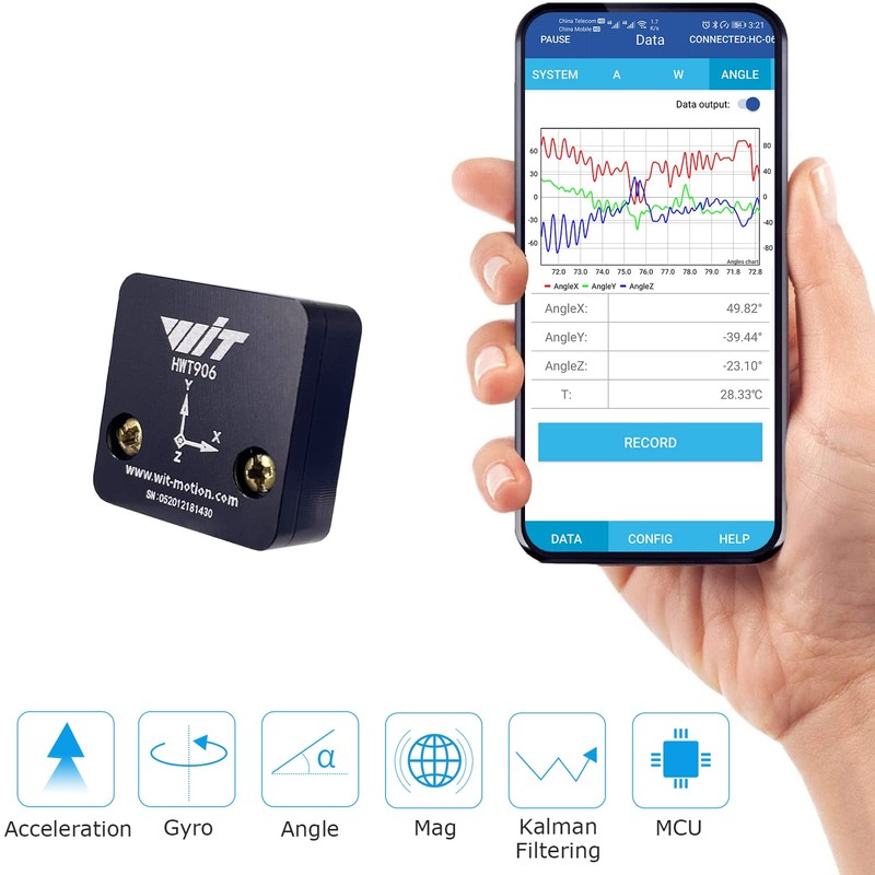 [4-Array Military-Grade Accelerometer+Inclinometer] HWT906-TTL MPU-9250 9-axis Gyroscope+Angle(XY 0.05° Accuracy)+Digital Compass