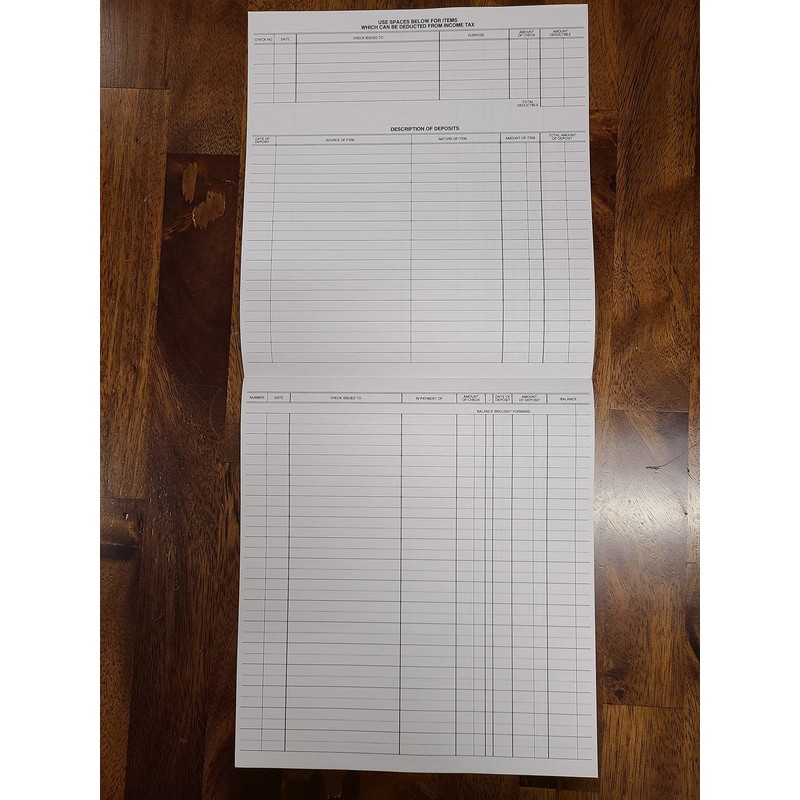 Set of 12 Check Desk Registers, Size 8 1/2" x
