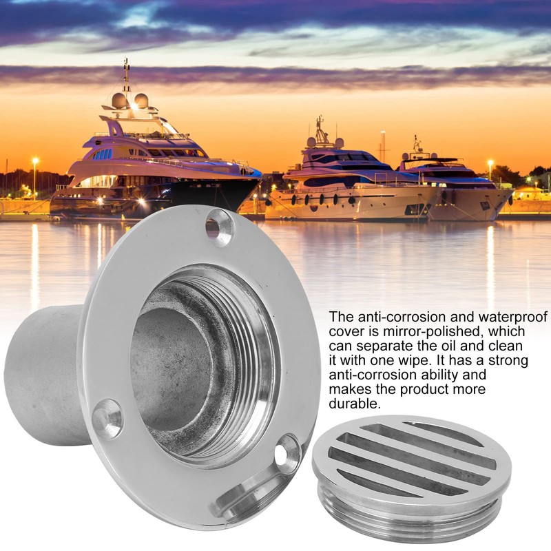 POENVFPO Boat Drain Scupper,High Strength 316 Stainless Steel Yacht Floor