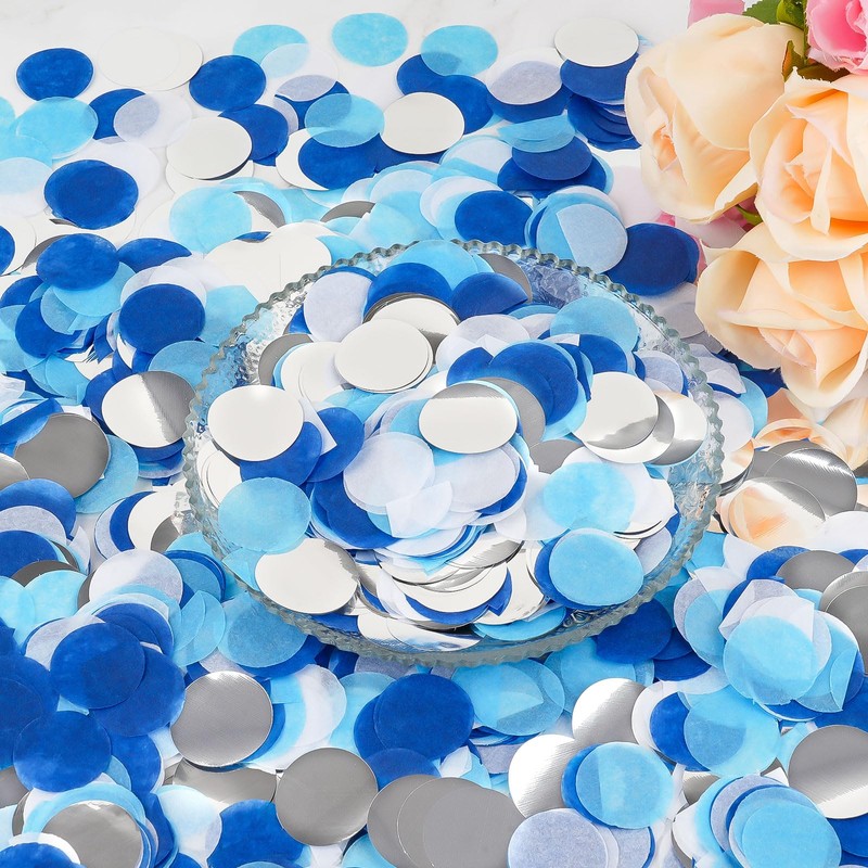 Confetti 6000 Pieces, Confetti Round Confetti Birthday Wedding (Blue)