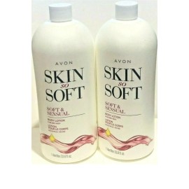 Avon LOT OF 2 AVON SKIN SO SOFT SOFT & SENSUAL BONUS BODY LOTION 33.8 FL OZ~ NO PUMPS