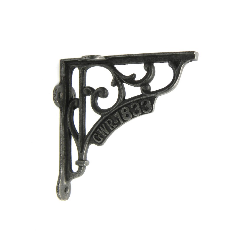 Oakcrafts - Pair of Shelf Brackets Antique Cast Iron GWR