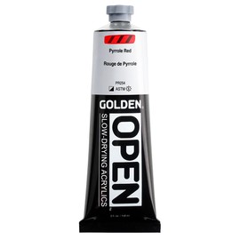 OPEN Slow-Drying Acrylics by GOLDEN, Pyrrole Red, 5 fl oz. tube, Professional Acrylic Paint, Semi-Opaque