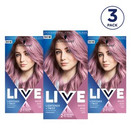 Schwarzkopf LIVE Colour Lightener Plus Twist Mauve Kiss 105 Hair Colour - Pack of 3