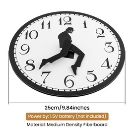 Saycker Ministry of Silly Walks Clock, 10’‘ Comedy Creative Inspired Ministry of Monty Python Silly Walk Wall Clock, No-Ticking Walking Silent Clock for Bedroom Office Wall Decor,Black