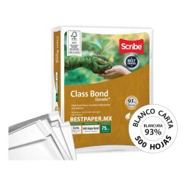 Papel tamaño carta Scribe Class Bond dorado quinientas hojas blanco calidad premium                                                                   