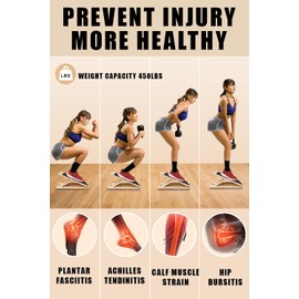 WITHSTAR Portable Wooden Slant Board for Calf Stretching Squats Calf Stretcher Pilates Adjustable Incline Board for Knees Ankle Heel Feet Leg