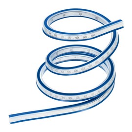 PATIKIL 40 Inch 100cm Flexible Curve Ruler Can Be Bent for Drawing Sewing Engineering, 1 Pcs, Blue
