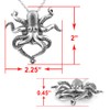 Controse Silver-Toned Stainless Steel Black eyed Octopus Necklace with Pendant