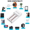USB Charger Station 50W(10A) 12 Ports,USB Desktop Charging,Multiple Charging Block,USB