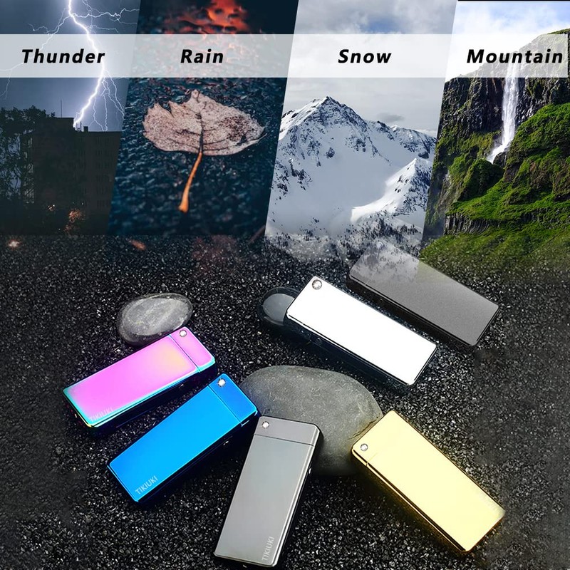 TIKIUKI Electric Rechargeable Flameless Windproof Plasma Lighter - Butane Free