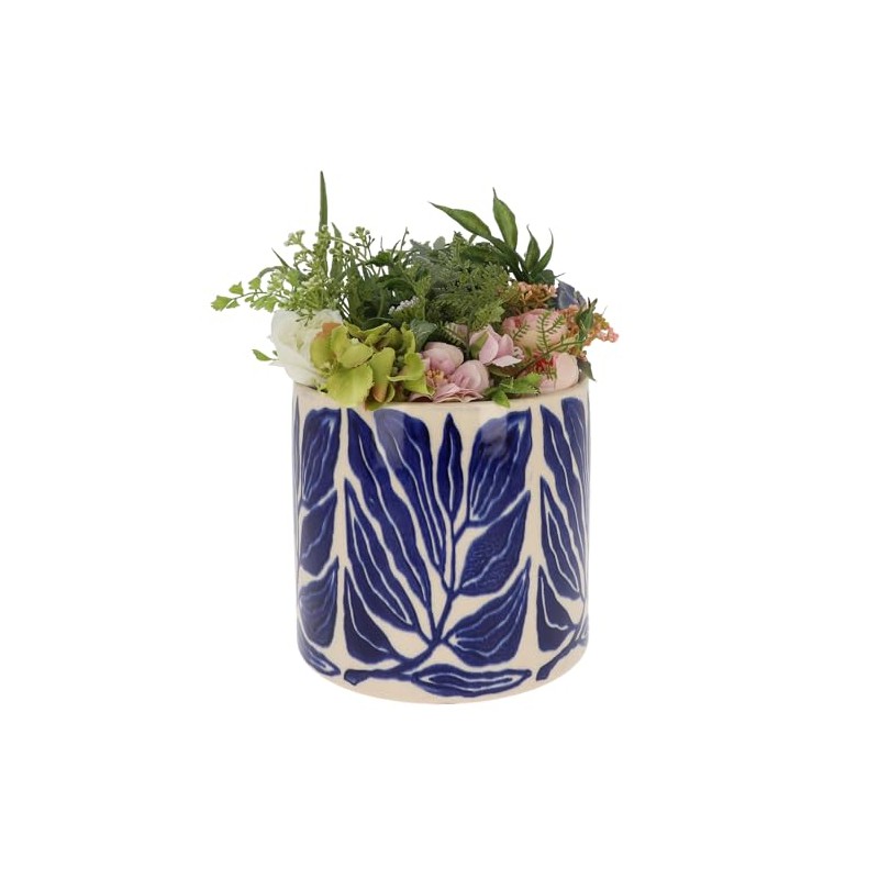Shudehill Giftware Tropic Petal Leaf Floral Garden Design Planter Pot