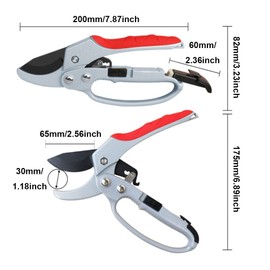 Professional Alloy Garden Shears Bypass Pruning Shears Lightweight Hand Pruner with Locking Mechanis