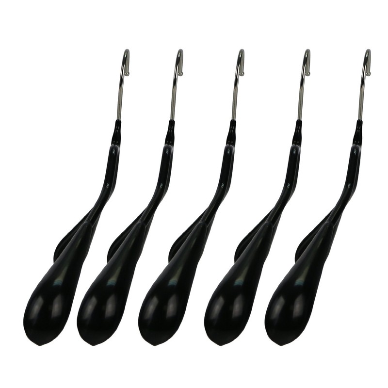 Mawa Extra Wide Jackets Clothing Hanger, Pack of 5, Black