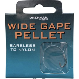 Drennan Wide Gape Pellet Barbless hooks to nylon size 10 to 6lb c/o Reelfishing