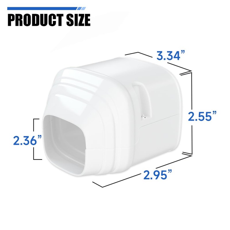 Cestluck Mini-Split Line Set Cover Parts: Duct End 3" Line