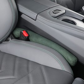 JNNJ 2 Pieces Seat Gap Filler for Car, Car Seat Gap Filler Fabric, Faux Leather Car Seat Gap Filler for Car, Car, SUV, Truck (Green)