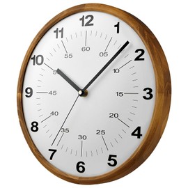TAHITICA Wooden Wall Clock, 30cm Modern Silent Wall Clocks Quartz Decorative Clocks, Classic Large Number Round Clock for Bedroom Home Kitchen Room Office School