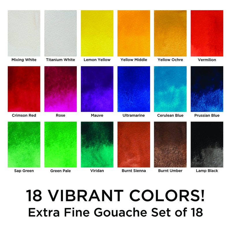 Marie's Extra Fine Gouache Set of 18 Extra Fine Gouache