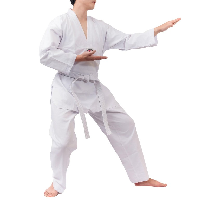 AAMA Student White V-Neck Taekwondo Uniform - 1
