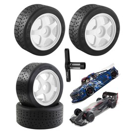 RCMYou Upgrades Part Dboots Hoons 42/100 2.9 Belted Rc Tires for 1/7 Arrma Infraction 6S BLX/Limitless,with Foam Inserts Mounted On 5-Spoke Wheels Hops Up 4PCS,ARA55062,White