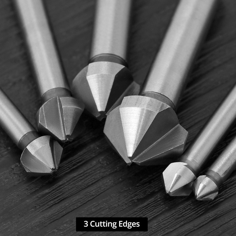 QWORK® Countersink 90° 6.3-20.5 mm HSS Steel Countersink Drill Bit