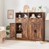 Iwell Storage Cabinet with 2 Drawers & Adjustable Shelves, Cupboard,