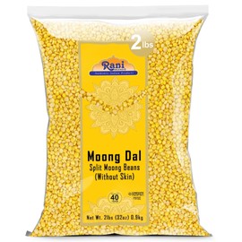 Rani Moong Dal (Split Mung Beans Without Skin) Lentils Indian 32oz (2lbs) 908g ~ All Natural | Gluten Friendly | Non-GMO | Kosher | Vegan | Indian Origin