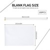 100 Pack Sublimation Flags Blank, White Flag Blank Flag Small